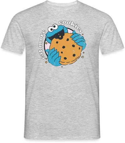 Sesamstraat Koekiemonster Eet Meer Koekjes T-Shirt Heren
