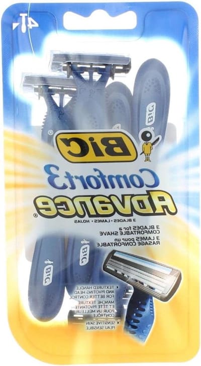Scheermesjes Mannen - Wegwerpscheermesjes Heren - Glad Scheren - Triple-Blade Technologie - 4 Stuks - Blauw