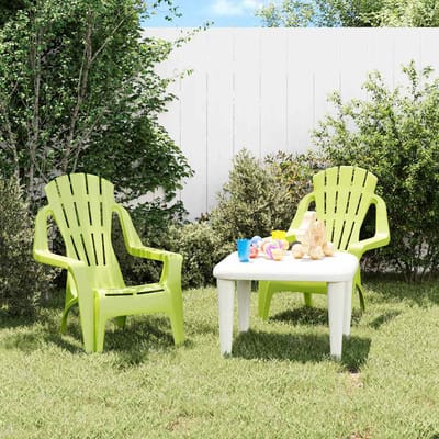 vidaXL - Kindertuinstoelen - 2 - st - hout-look - 37x34x44 - cm - polypropeen - groen