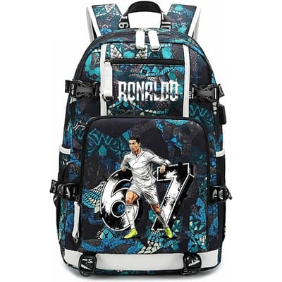 CR7 Ronaldo 67 Print Grote Rugzak voor Studenten Tieners Kinderen School Reizen Dagrugzak