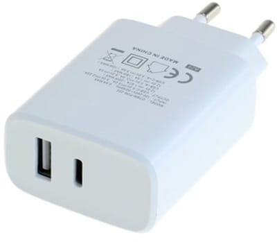 OneOne 20W snellader met 2 poorten. Witte oplader met USB C en USB A. PD en Quick Charge lader adapter past op Apple iPhone 13 Mini, iPhone 13 Pro, iPhone 13 Pro Max, iPhone 14, iPhone 14 Plus, iPhone 14 Pro, iPhone 14 Pro Max