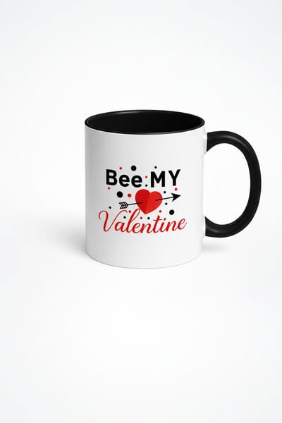 Valentijn Mok 'Bee: MY Valentine' met Hart en Pijl – Romantisch Liefdescadeau