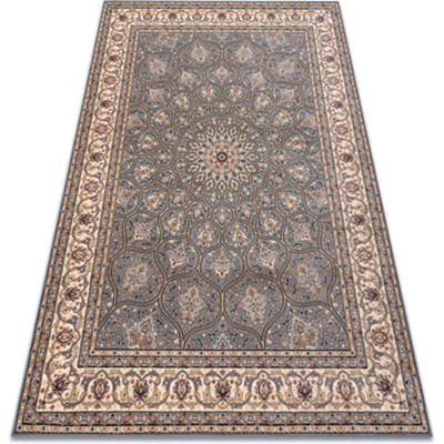 Kleden Rugsx Wollen tapijt NAIN Rozet, frame, 1180/51034 blauw 80x150 cm