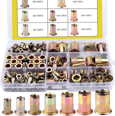 Bonrob Blindklinkmoeren Set – 170-delig – Koolstofstaal Verzinkt – M3 t/m M12 – Corrosiebestendig - assortimentsdoos
