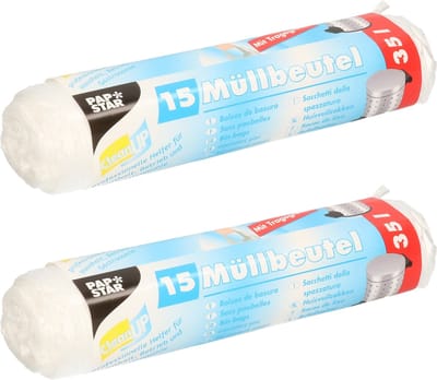 Papstar afvalzakken/vuilniszakken - 30x stuks - 35 liter - transparant - Prullenbak zakken