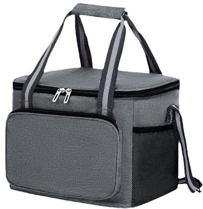 Koeltas 15 L - Koelrugzak - Koeltasje Klein - Opvouwbare Lunchtas Koelbox - Waterdicht Isolerend - voor Vers Voedsel - Verstevigde Draaghandvatten - 600D Oxford - 6-8 Uur - Grijs