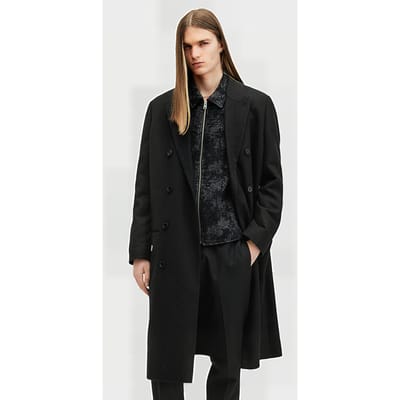 AllSaints Arcade Coat Black Maat: 36 | Double-Breasted Mantels Outlet | Heren | Zwart