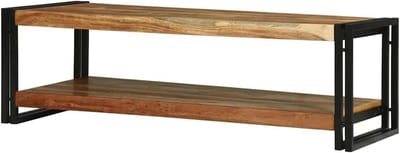 Moderne salontafel - Houten bijzettafel - Woonkamer inrichten - Geïntegreerde opbergruimte - 120 x 50 cm - Rustiek bruin