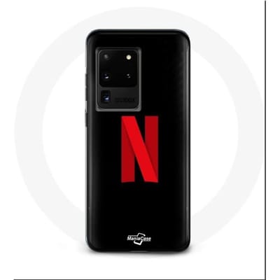 Case voor Samsung Galaxy S20 Ultra Netflix Logo rood zwarte achtergrond zwart