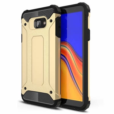 Ntech Hoesje Geschikt Voor Samsung Galaxy J4+ Hybrid Armor Hoesje - Goud
