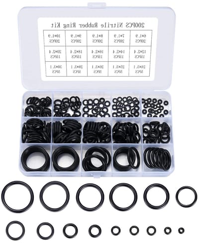 200 Stuks O-Ringen Set, 15 Maten Rubber Ringen voor Elektrische Toepassingen, Waterdicht en Isolerend, Perfect voor Loodgieterswerk en Sealing