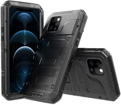 Cadorabo Hoesje geschikt voor Apple iPhone 12 PRO in ZWART - Robuuste 360° all-round bescherming met displaybescherming - Schokbestendige Outdoor Heavy Duty beschermhoes