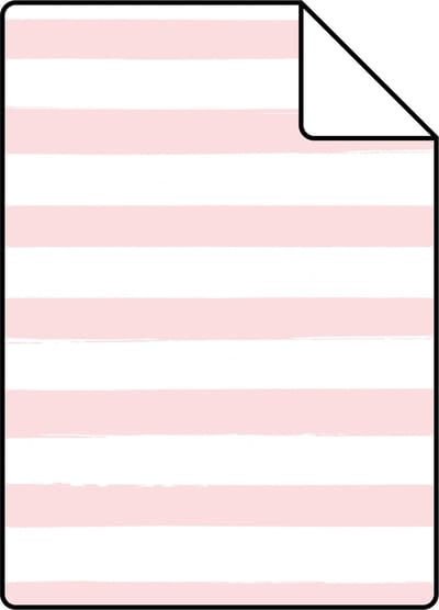 Proefstaal ESTAhome behang geschilderde strepen licht roze en wit - 26.5 x 21 cm - 138969-S