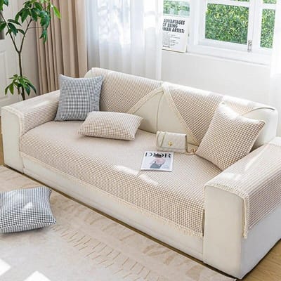 Katoenen bankhoes Vier Seizoenen Universeel Woonkamer Bankhoes Handdoek Antislip Mode Eenvoudig Bankleuning Rugleuning Verdikking 70x70cm 1pc