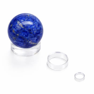 S&D | Stenen Houder (2 stuks) - KLEIN - Ring voor Edelstenen Bol / Ei - Kunststof - Rond - Transparant