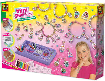SES Creative Mini Shrinkies - Design Studio - Armbandjes Maken - Krimpfolie - Voor Meisjes Vanaf 5 Jaar - Met 10 kleurpotloden