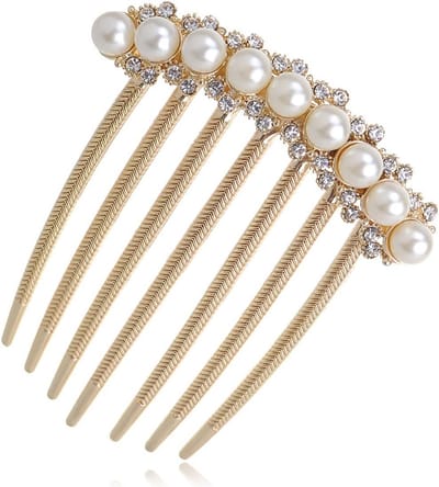 Elegante Bruidshaarkam met Strass Kristallen en Parels - Haaraccessoire voor Bruiloften
