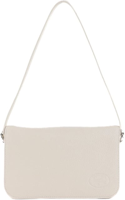 LACOSTE Leren Schoudertas Croco Crew Shoulder Bag Laponie Beige