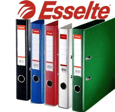 5 x ordner Esselte Basic kunststof - rug 50 mm - assorti
