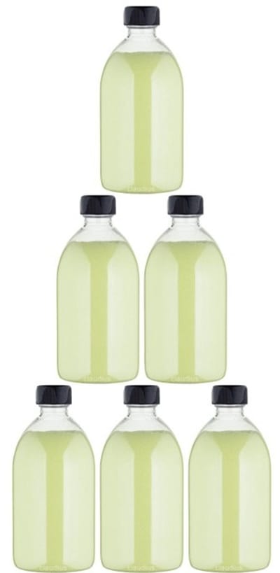 Scrubzout Fresh Ginger - 650 gram - Fles met zwarte dop - set van 6 stuks - Hydraterende Lichaamsscrub
