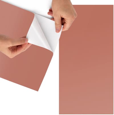 Tulup Meubelfolie - Baksteenkleur Decoratiefolie - 65x130 cm - Oranje Meubelfolie - Decoratiefolie - Minimalist Meubelfolie - Meubel Wrap Folie - Woonkamer decoratie - Achtergronden en patronen