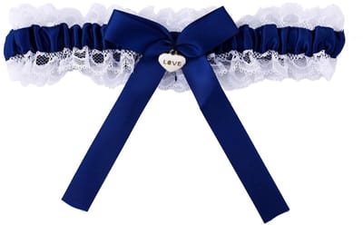 Allecto - Elegante Lace Bridal Garter - Bruiloft Accessoire - Ideaal voor Vrijgezellenfeest - Navy Blue - Romantisch Design - Perfect voor Bruidspare