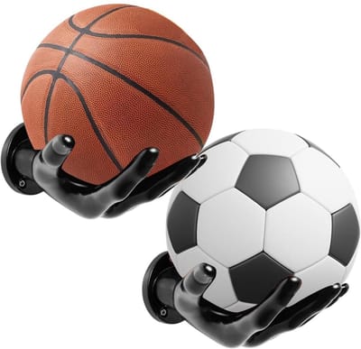 GELLDG 2-Basketbalrek - Creatieve basketbal - Voetbalrek - Veilig en stabiel - Handbalrek - Ballenrek - Aan de muur te bevestigen ballenrek - Geschikt voor slaapkamer, woonkamer, garage, studeerkamer