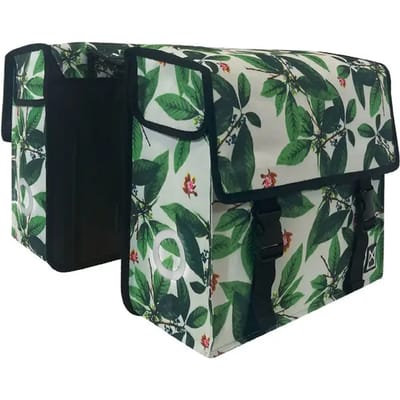 Willex - Dubbele Tas - Metropolis - Green Leaves - Universele Bevestiging - 34 liter