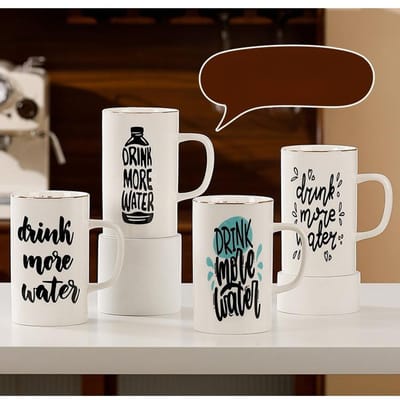 Engelse Mok Set met Grote Inhoud Eenvoudig Cadeau Keramische Kop met Enkele Kop Kantoor Drinkbeker Klein Cadeau 950ML white