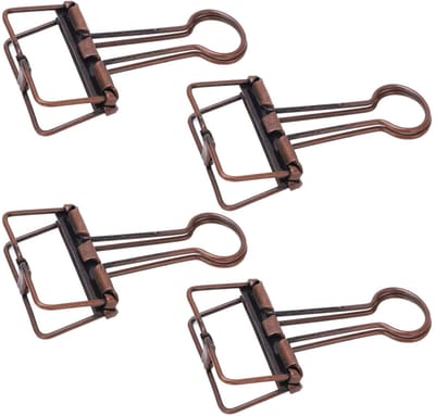 Dailygoody - Briefpapier Clips - Metalen Klemmen - Innovatief Ontwerp - Rood Koper - Voor School en Kantoor - 50 Stuks