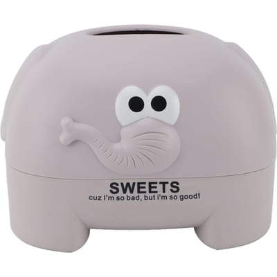 Tissue Dispenser Doos Schattige Dierenvorm Plastic Decoratieve Tissuehouders voor Thuisgebruik Grijs gray