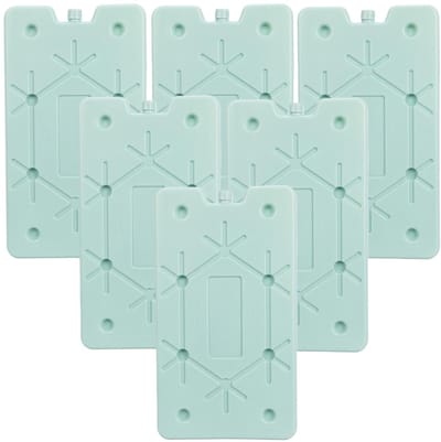 Excellent Houseware Koelelement Ice Pack - 6x - mintgroen - polyethyleen - 350 gr - 24 x 14 x 1.5 cm