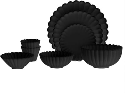 Miniatuur Poppenhuis Servies - Poppenhuis Keuken Accessoires - Poppenhuis Decoratie - PVC Materiaal - Schaal 1:6 - Zwart