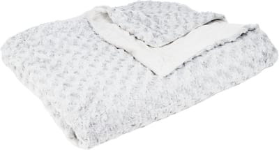 Atmosphera Sprei/deken/plaid - zilvergrijs - polyester - 230 x 180 cm - geknoopt motief