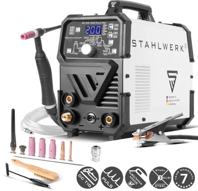 STAHLWERK 2-in-1 Combilasser DC TIG 200 Puls Pro - Digitale Professionele TIG Lasser met MMA E-Hand en Pulsfunctie, Geschikt voor dun plaatwerk