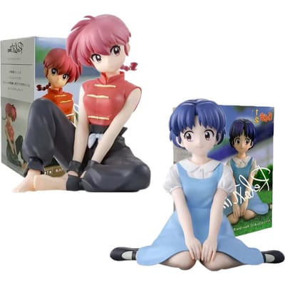 Ranma 12 Saotome Ranma Tendou Akane Anime Zittende Houding Figuur Bureaublad Decoratie Model Verzamelaar Beeldje Speelgoed