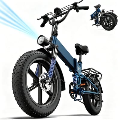 Qekud T5 Elektrische Vouwfiets - 20 Inch Fatbike met 7 Versnellingen - 48V 13Ah Accu - Remlichten & Richtingaanwijzers - Vierpoot Vering & Schijfremmen - Grote Actieradius