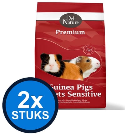 2x Deli Nature - Premium caviakorrels sensitive 4kg - Knaagdierenvoer - 4 kg