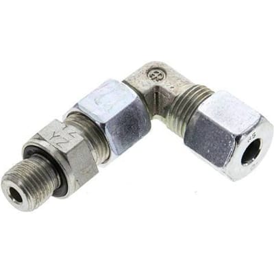 8S & G1/4'' Verzinkt Stalen L-Vorm Snijringkoppeling Buitendraad 630bar Verstelbaar ISO 8434-1