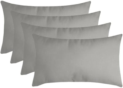Stof Textile sierkussen Nelson - 4x - lichtgrijs - 30 x 50 cm - bank kussens - zitkussens - binnen/buiten - polyester