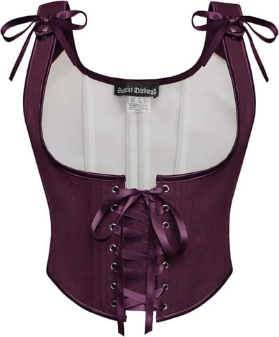 Dames Korset Renaissance Stijl U-Hals Touwsluiting Vintage Bustier Top Cottagecore