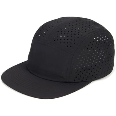Casquette perforée à 5 panneaux pour homme, légère, respirante, à séchage rapide, idéale pour la course, le camping, la randonnée, l'entraînement et l'extérieur M (56-59cm) black