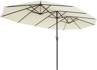 Parasol, Tuinparasol, Marktparasol, Uv-Bescherming, Upf 50+, Terrasparasol, Zonwering, Scharnierend, Beige
