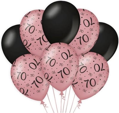 Paperdreams Decoratie ballonnen roze/zwart - 70