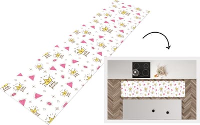 Keukenloper - Loper keuken - Prinses - Patronen - Quote - Kroon - 200x50 cm - Keukenloper vinyl