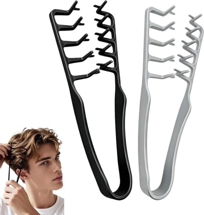 Haarvolume Kam Set voor Vrouwen en Mannen - Styling Kam voor Textureren, Volume en Dun Haar (Grijs & Zwart)