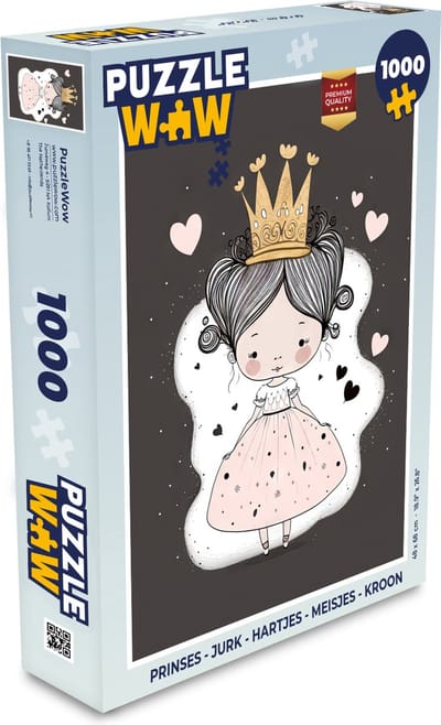 Puzzel Prinses - Jurk - Hartjes - Meisjes - Kroon - Legpuzzel - Puzzel 1000 stukjes volwassenen