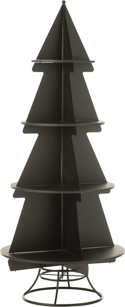 J-Line rek Kerstboom - metaal - zwart - large
