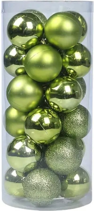 Livano Kerstballen - Kerstversiering - Plastic - Groen - 24 stuks