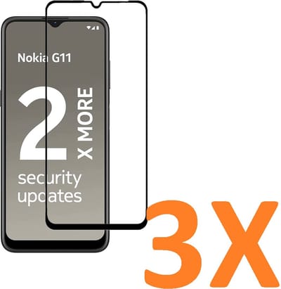 Volledige dekking Screenprotector Glas - Tempered Glass Screen Protector Geschikt voor: Nokia G11 / Nokia G21 - 3X